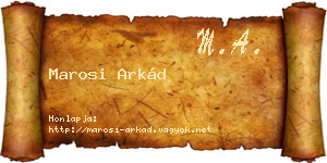 Marosi Arkád névjegykártya