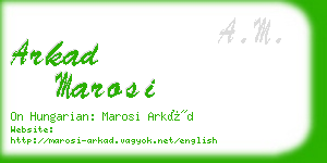 arkad marosi business card